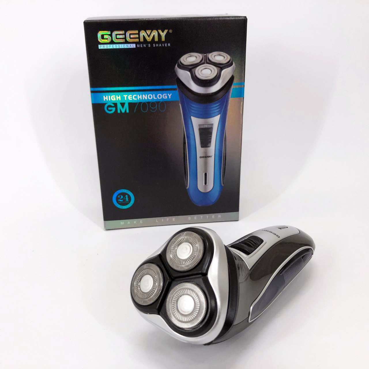 Електробритва GEEMY GM-7090 3 в 1 тример, бездротова електробритва, Тример для вусів. Колір: синій — изображение 9