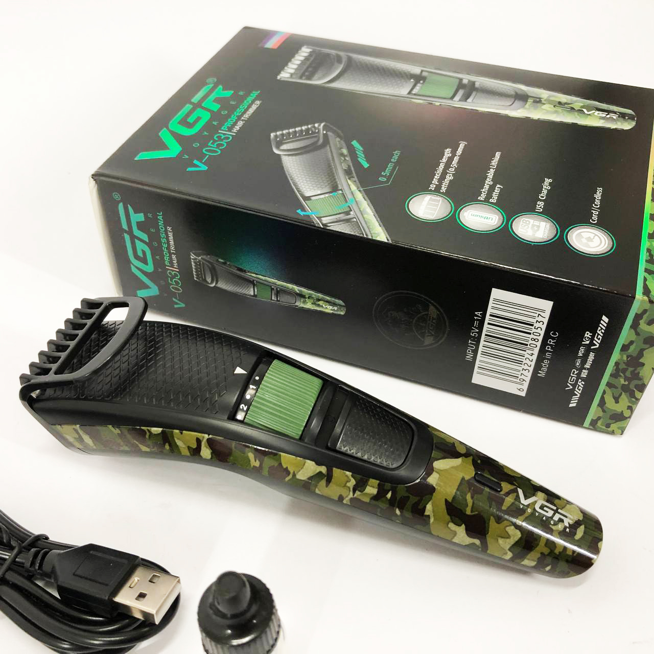 Машинка для стрижки VGR V-053 — акумуляторна USB, телескопічна насадка 0,5–10 мм — изображение 2