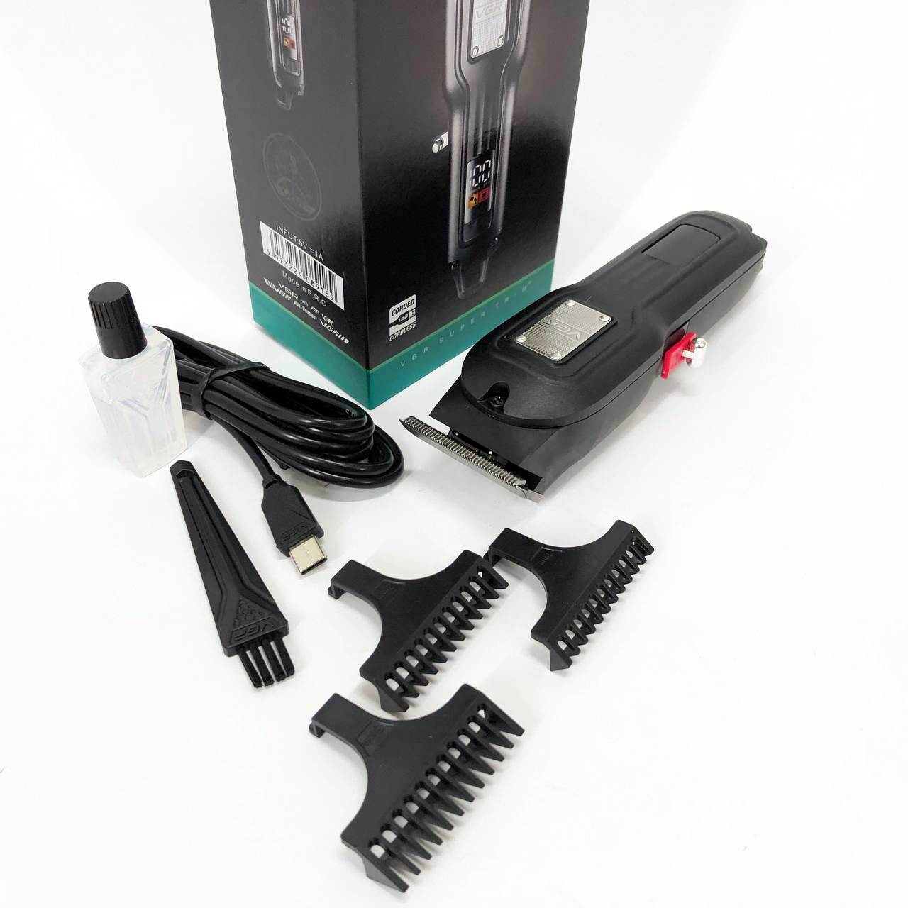 Машинка для стрижки волосся VGR V-918 — бездротова з дисплеєм, 240 хв роботи — изображение 8