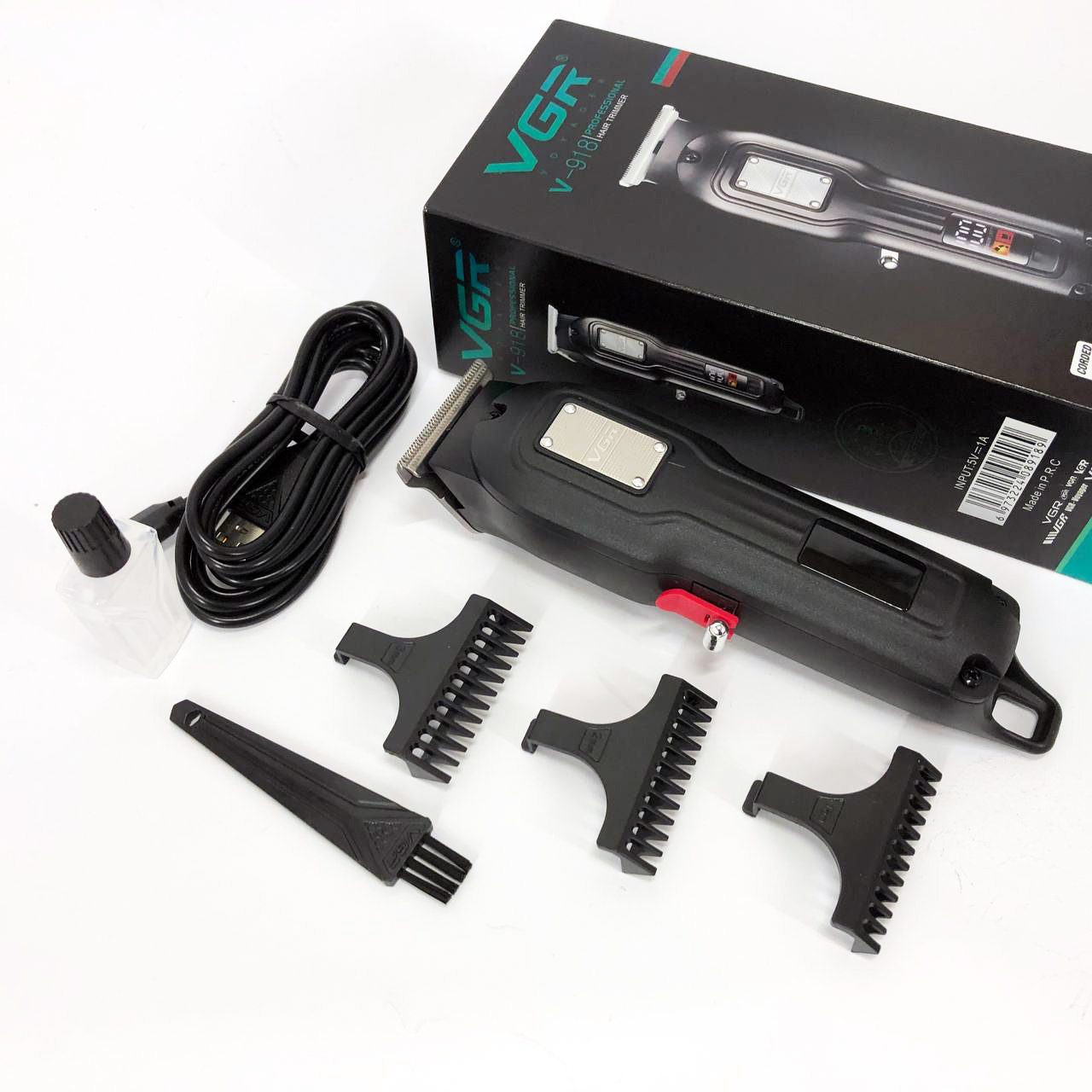 Машинка для стрижки волосся VGR V-918 — бездротова з дисплеєм, 240 хв роботи — изображение 2