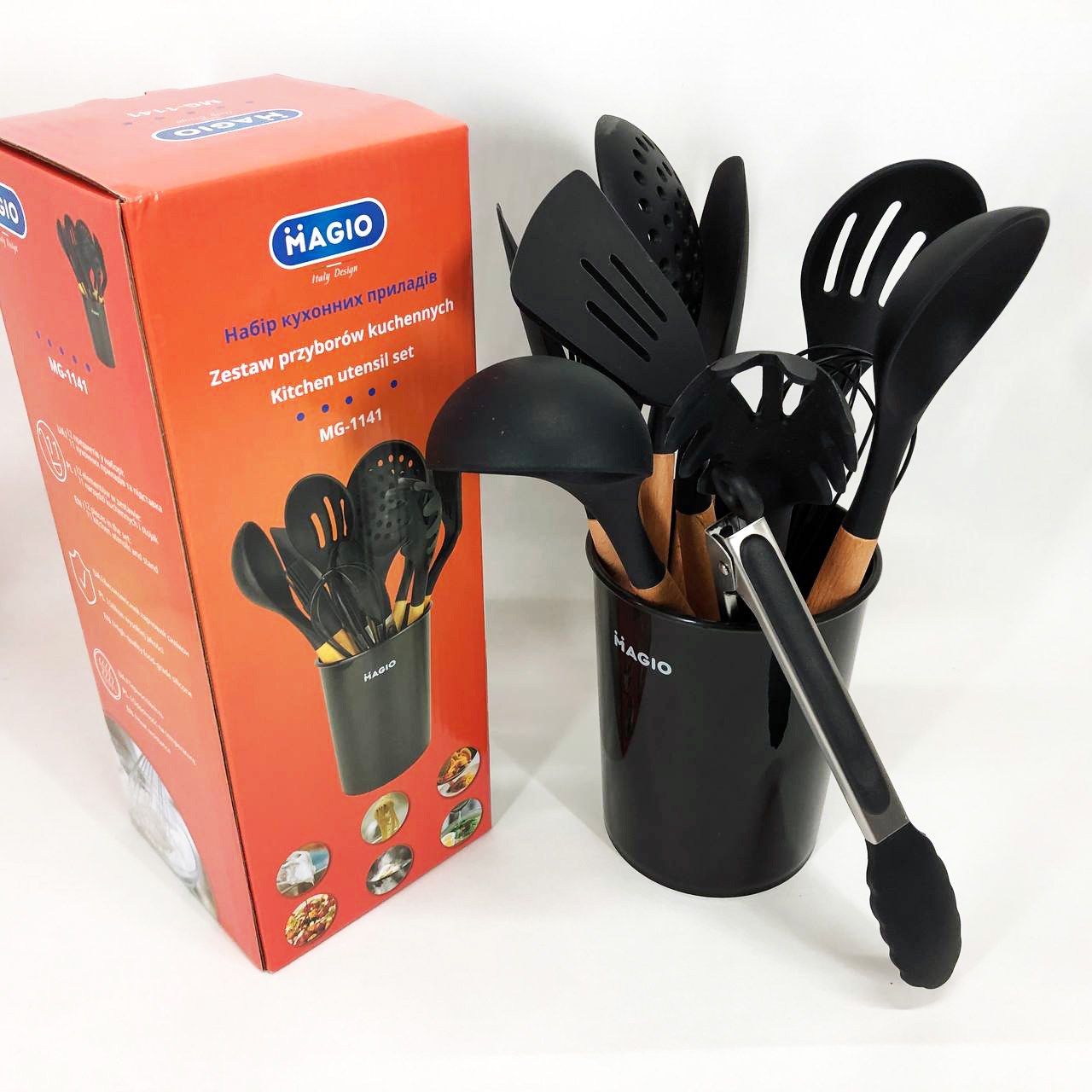 Набір кухонний із 11 силіконових предметів Magio MG-1141, Набір приладдя для кухні із силікону — изображение 15