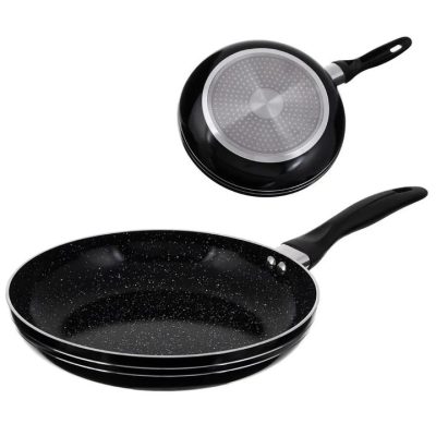 Сковорода 22 см чорний мармур UNIQUE UN-5153 | Антипригарна сковорода Мармурова сковорода