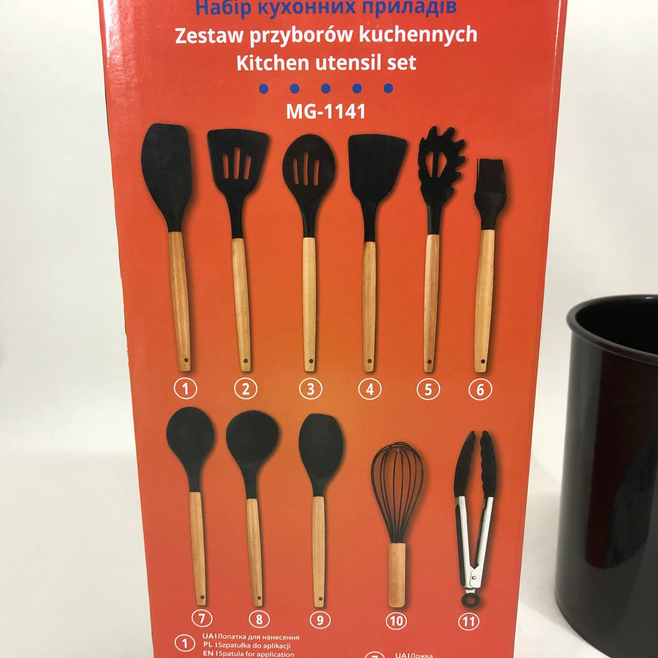 Набір кухонний із 11 силіконових предметів Magio MG-1141, Набір приладдя для кухні із силікону — изображение 5