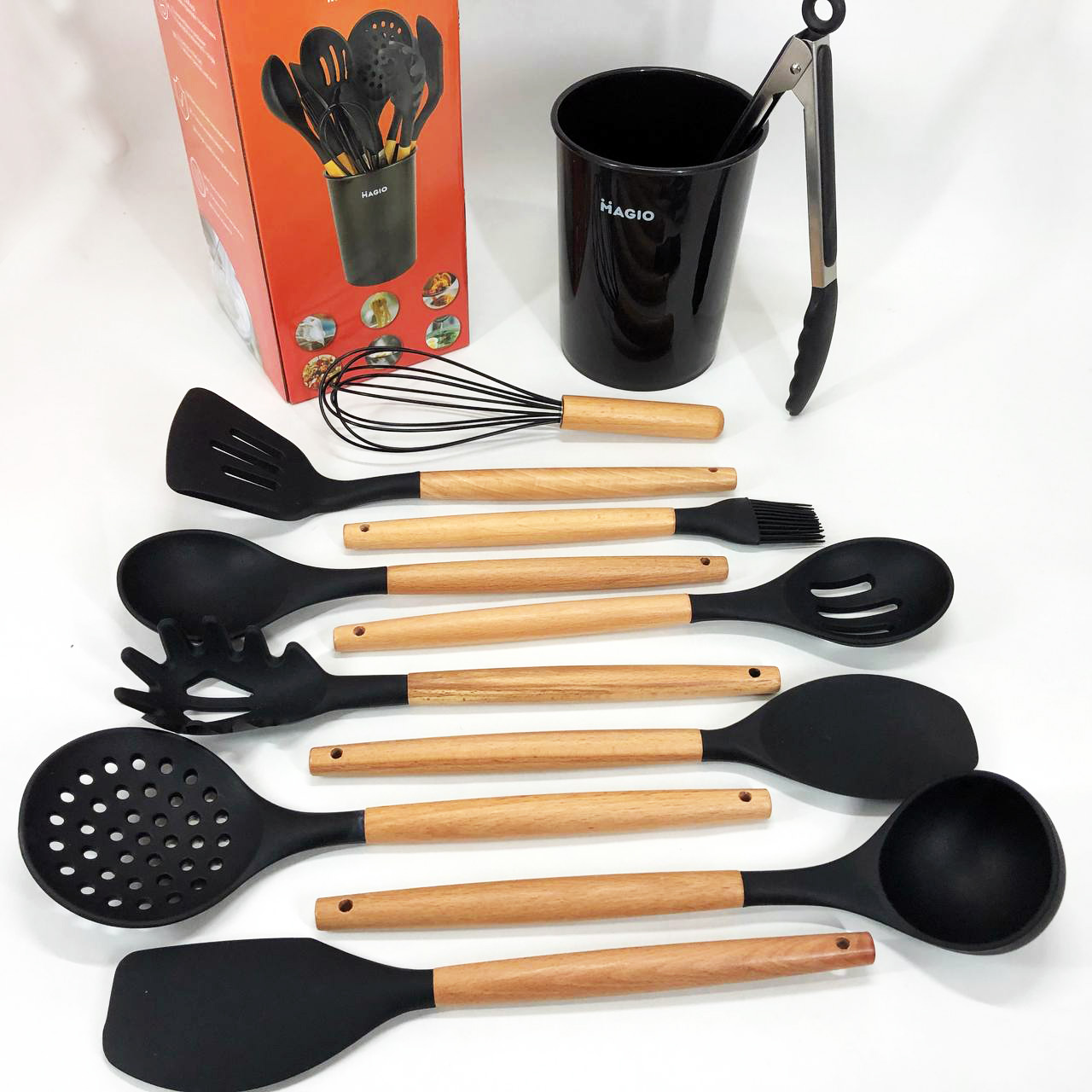 Набір кухонний із 11 силіконових предметів Magio MG-1141, Набір приладдя для кухні із силікону — изображение 6