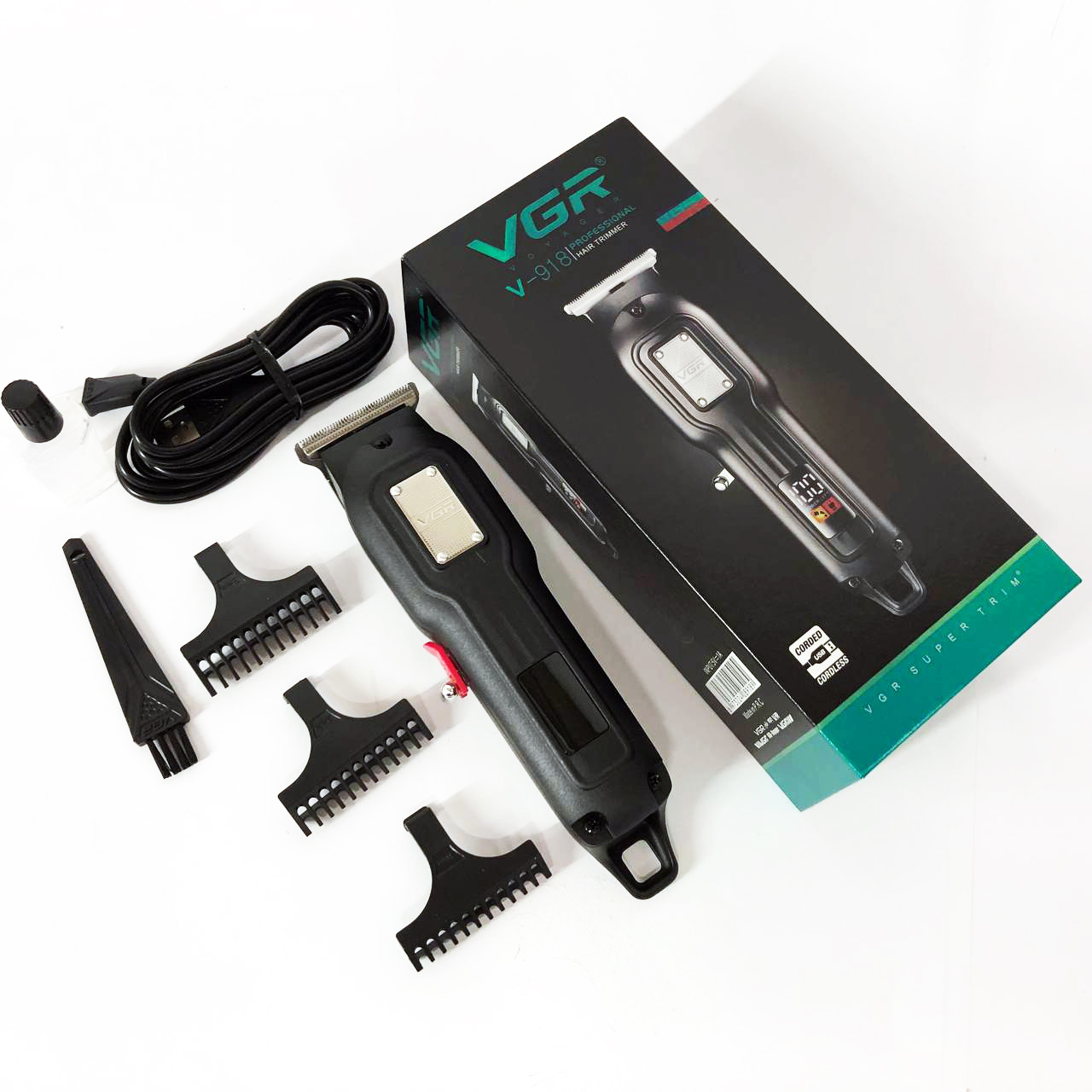 Машинка для стрижки волосся VGR V-918 — бездротова з дисплеєм, 240 хв роботи — изображение 15