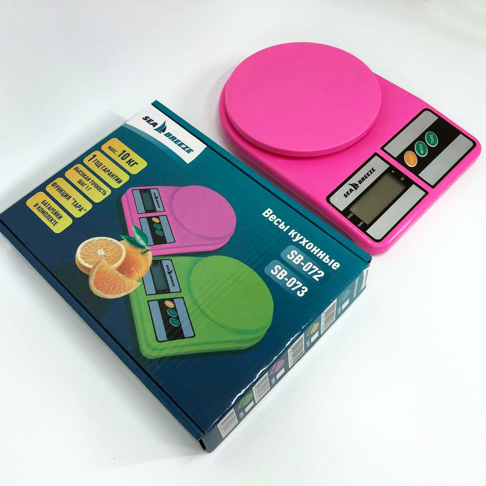 Електронні кухонні ваги SeaBreeze SB-072 — до 10 кг, точність 1 г, рожеві — изображение 2