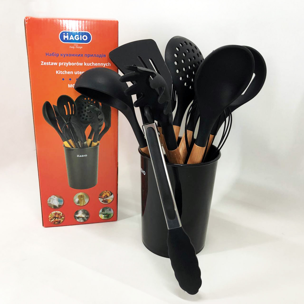 Набір кухонний із 11 силіконових предметів Magio MG-1141, Набір приладдя для кухні із силікону — изображение 16