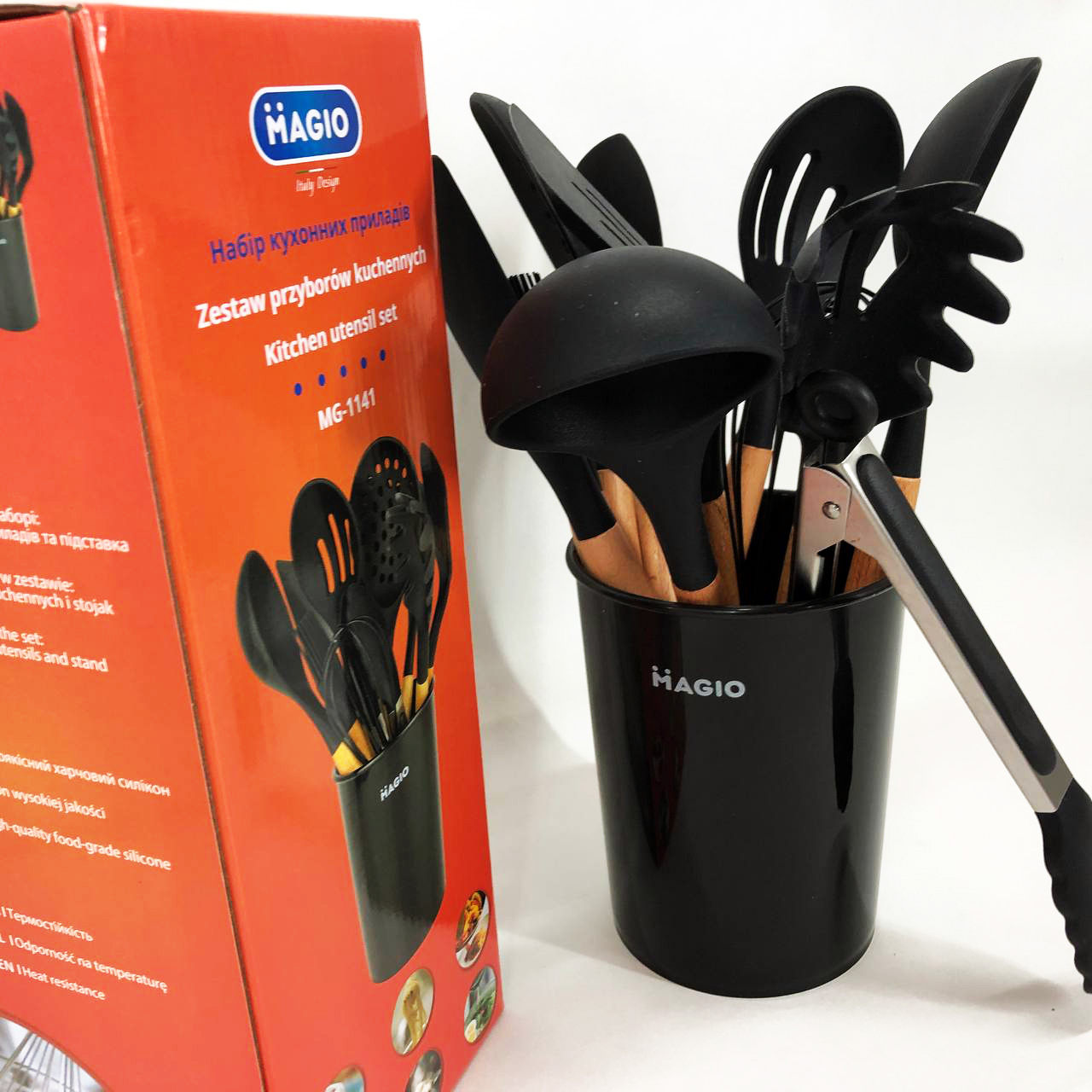 Набір кухонний із 11 силіконових предметів Magio MG-1141, Набір приладдя для кухні із силікону — изображение 2