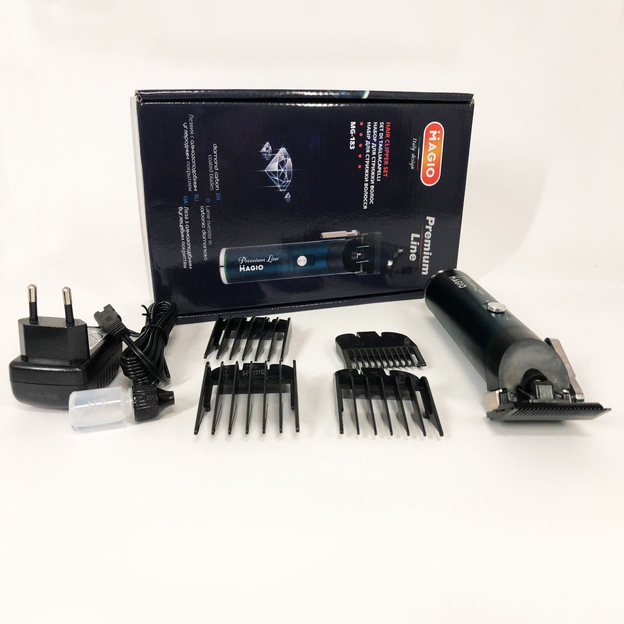 Машинка для стрижки Magio MG-183 — акумуляторна, DLC-лезо, 210 хв — изображение 8