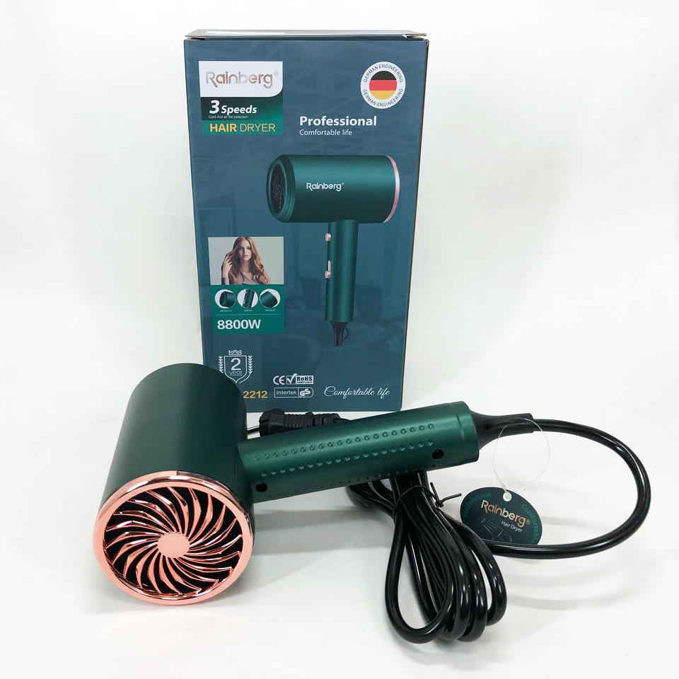 Фен Rainberg RB-2212 8800 Вт — легкий потужний для швидкої сушки — изображение 2