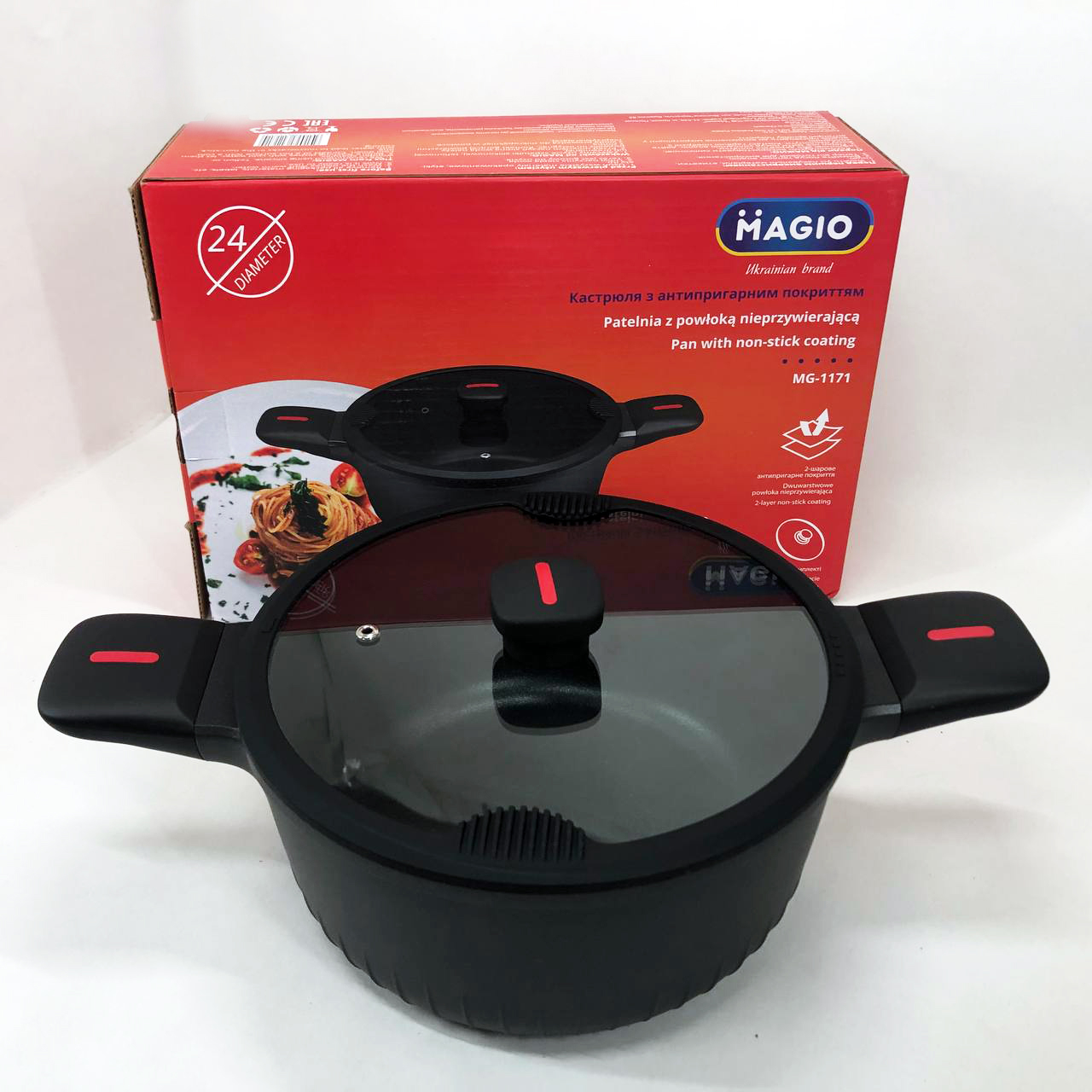 Каструля Magio MG-1171 Лита антипригарна 5л 24 см — изображение 13