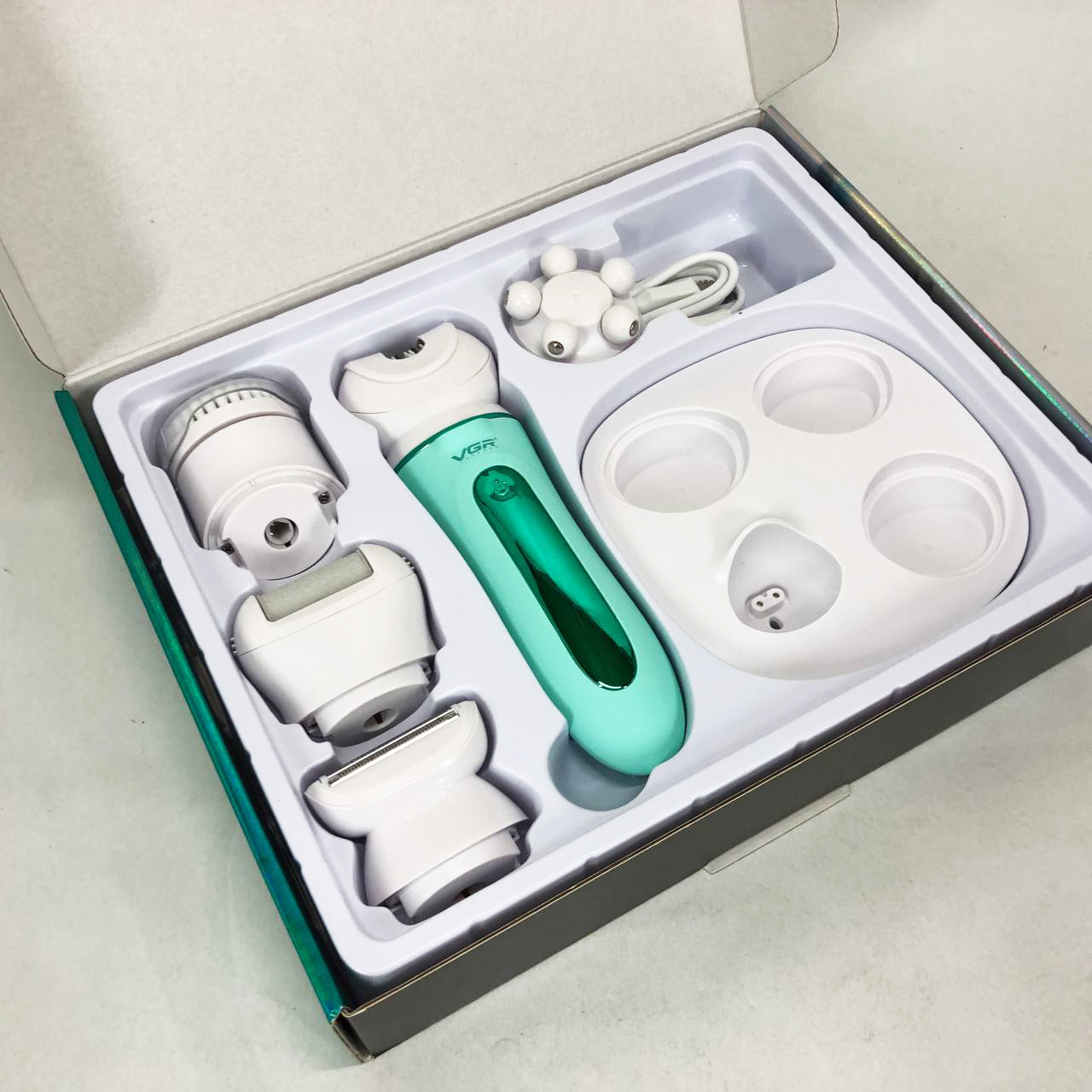 Епілятор VGR 5 в 1 V-751, 5 насадок. Колір: зелений — изображение 25