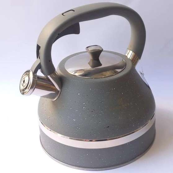 Чайник зі свистком Edenberg EB-8856 з мармуровим покриттям та турбо індукційним капсульним дном 3л Gray