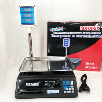 Торгові ваги Matarix MX-411+ 50 кг з табло та стійкою