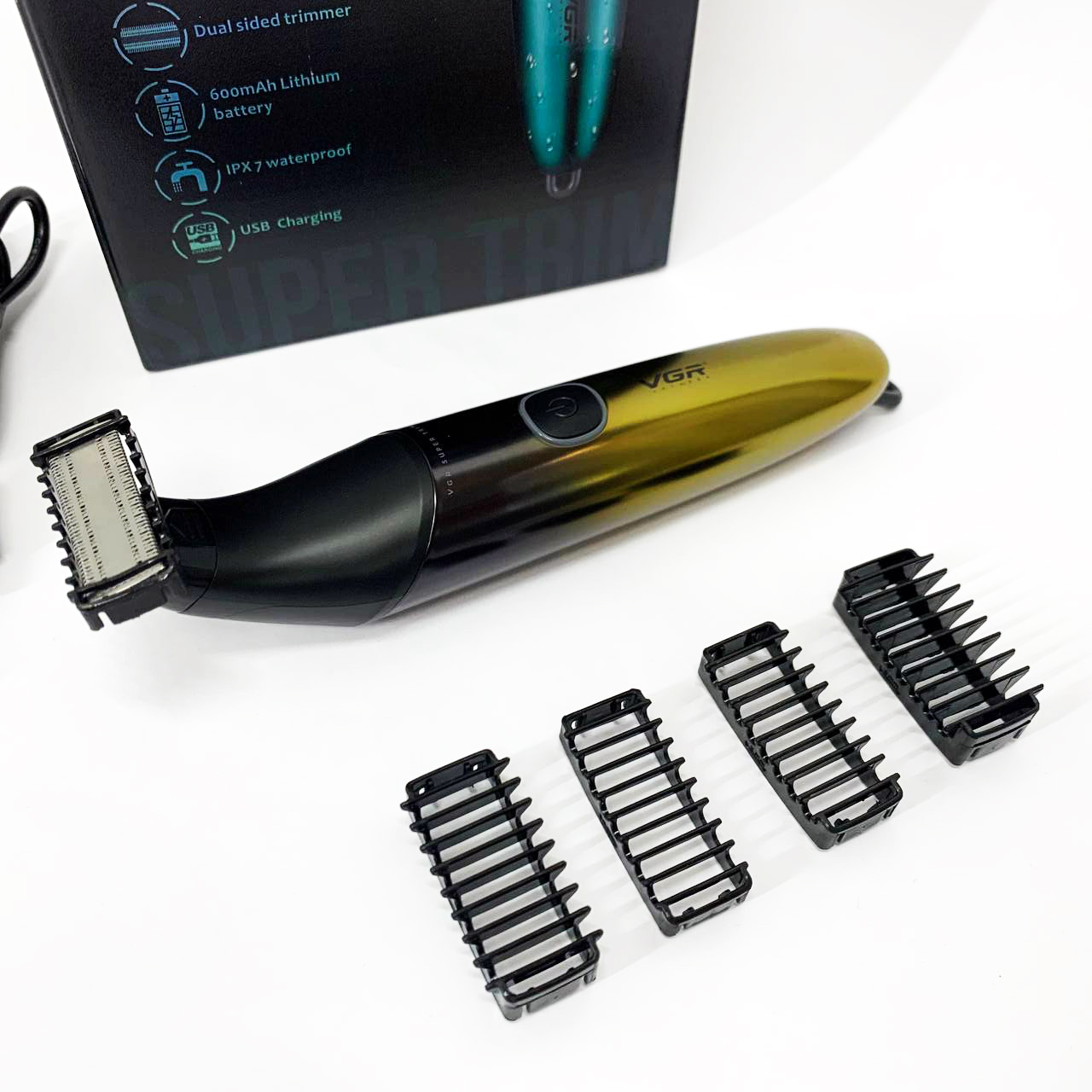 Бритва-триммер для стрижки бороди та вусів VGR V-339 GOLD — изображение 13