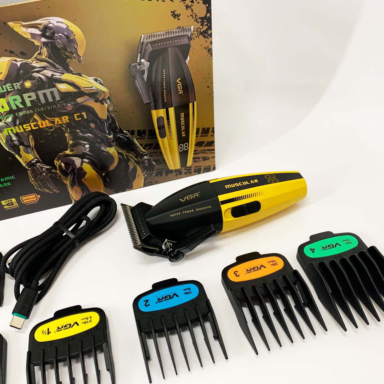 Машинка для стрижки VGR V-285 — акумуляторна, 9000 об/хв, до 150 хв роботи — изображение 8