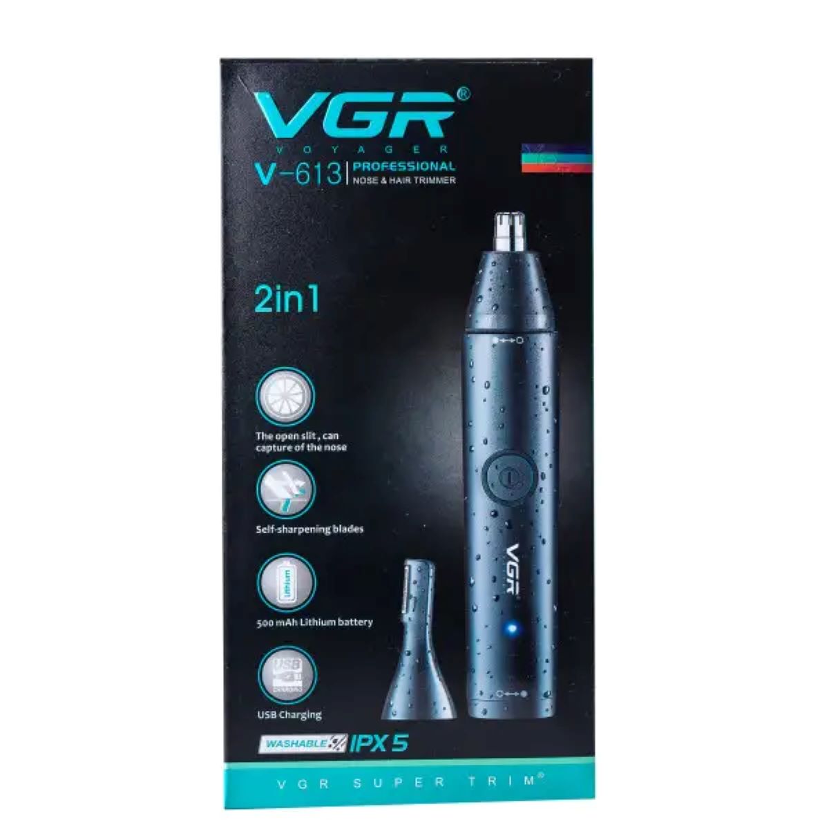 Тример для носа і вух VGR V-613 акумуляторний 5 Вт з насадками — изображение 5