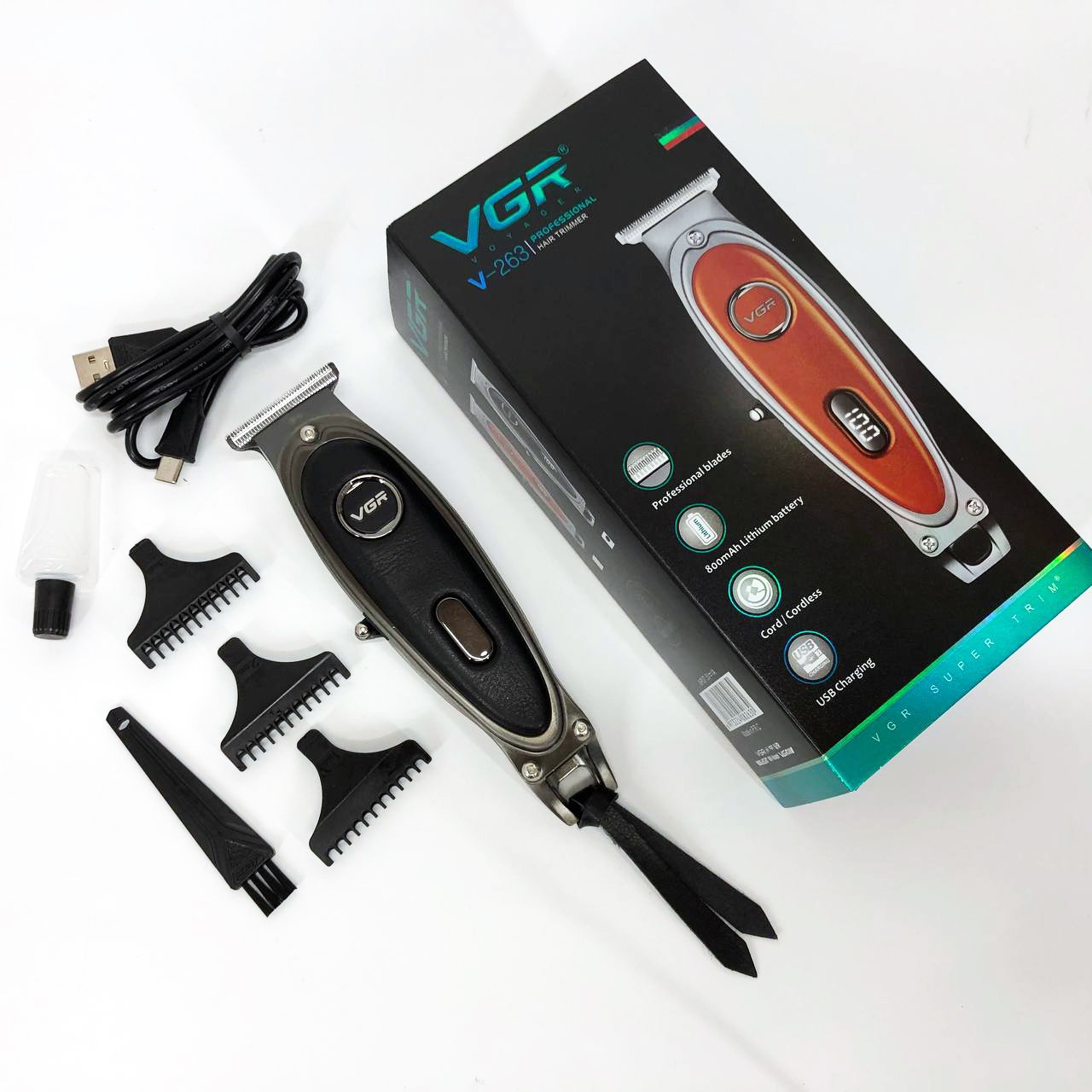 Тример VGR V-263 Чорний — DLC леза, 150 хв автономної роботи — изображение 11