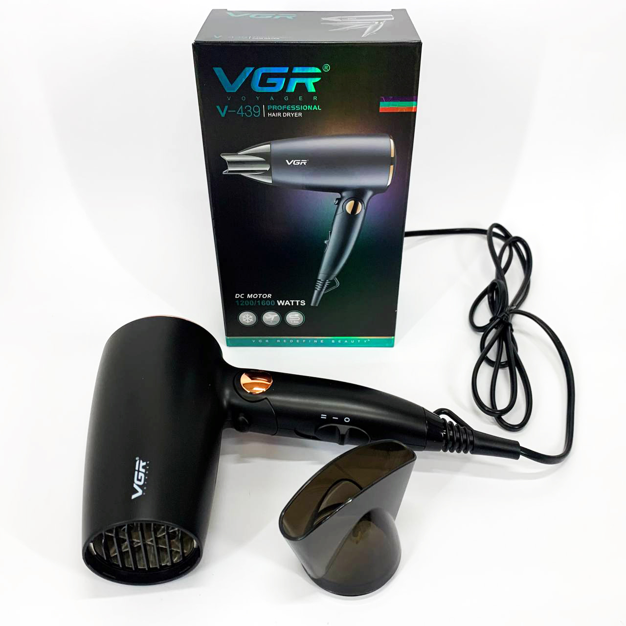 Професійний фен VGR V-439 — компактний, іонізація, 1200–1600 Вт — изображение 4