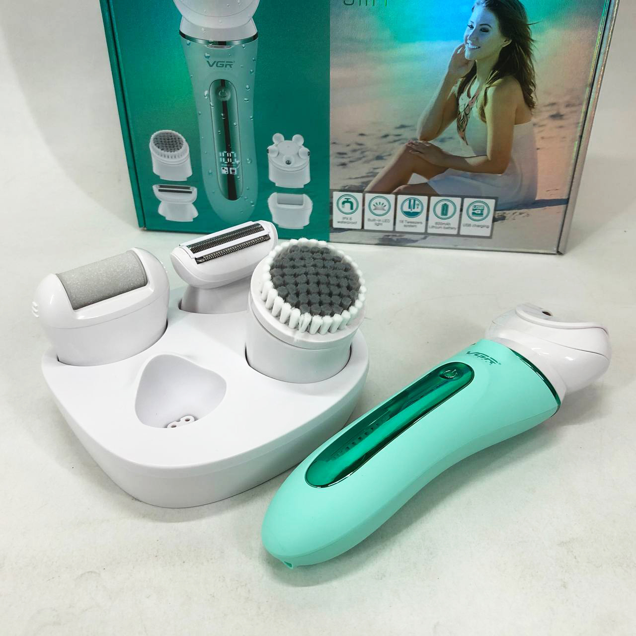 Епілятор VGR 5 в 1 V-751, 5 насадок. Колір: зелений — изображение 17