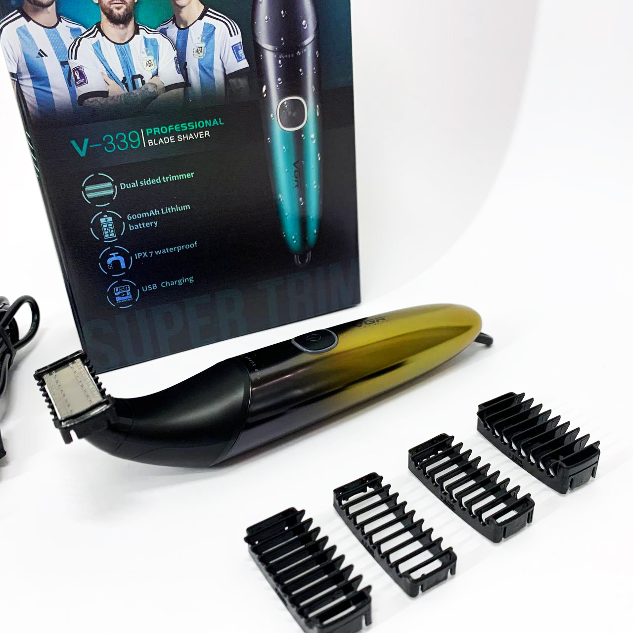 Бритва-триммер для стрижки бороди та вусів VGR V-339 GOLD — изображение 11