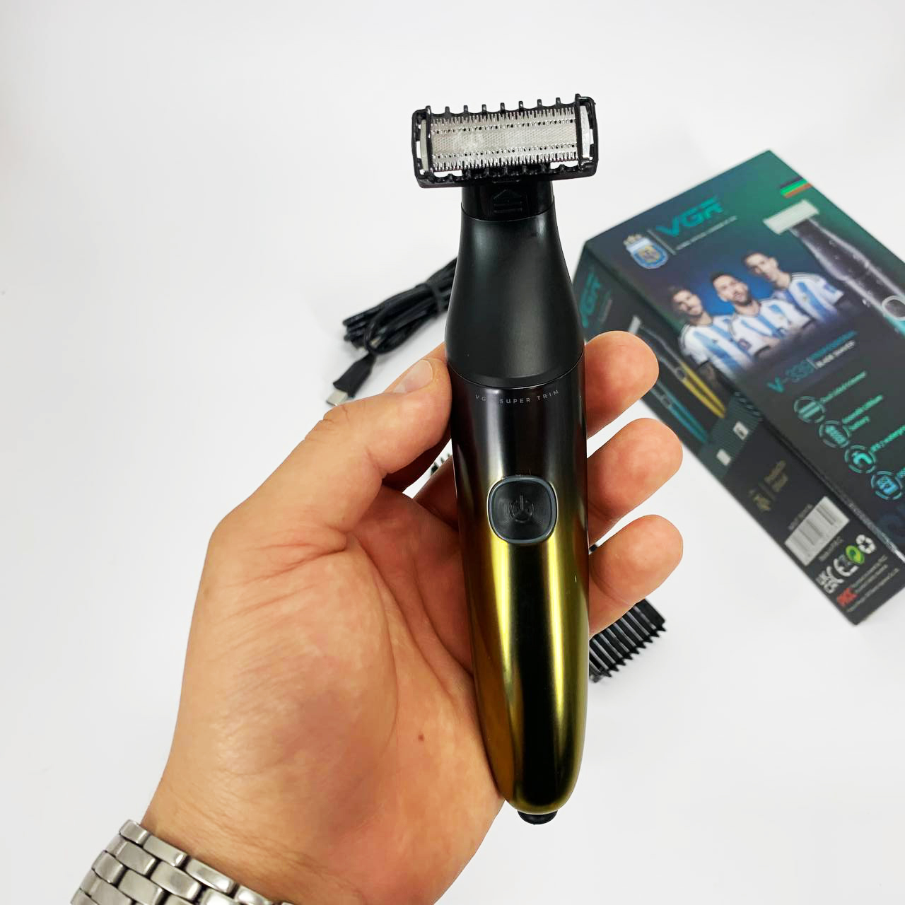 Бритва-триммер для стрижки бороди та вусів VGR V-339 GOLD — изображение 5