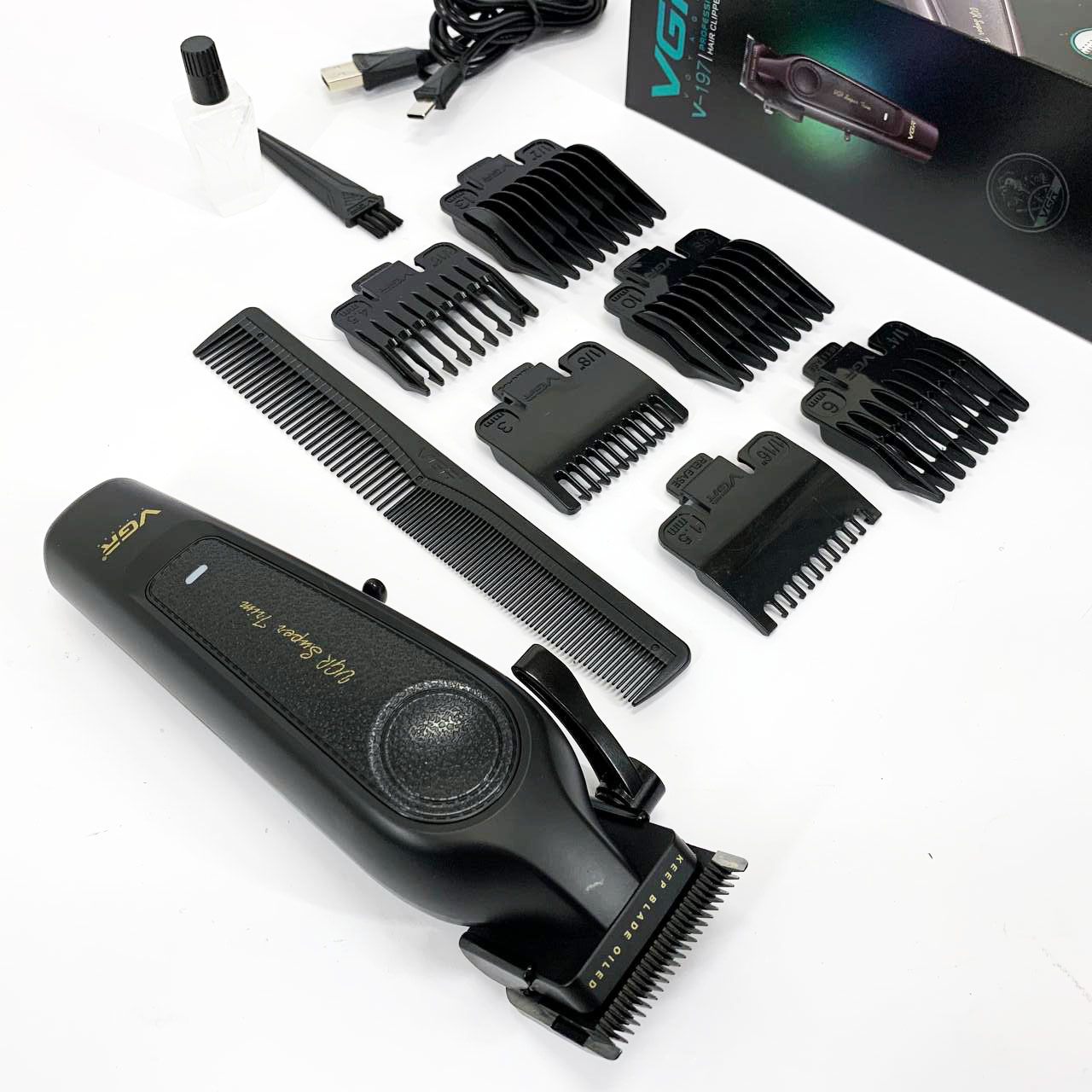 Акумуляторна машинка для стрижки VGR V-197 — до 200 хв автономної роботи, 7 Вт — изображение 14