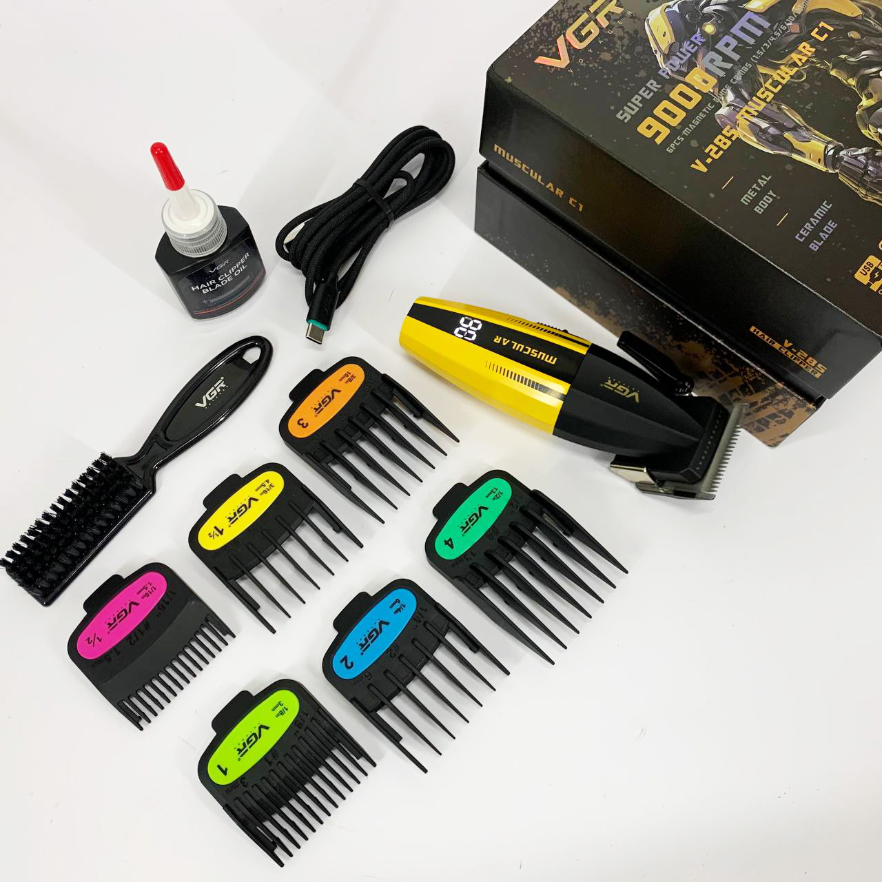 Машинка для стрижки VGR V-285 — акумуляторна, 9000 об/хв, до 150 хв роботи — изображение 17