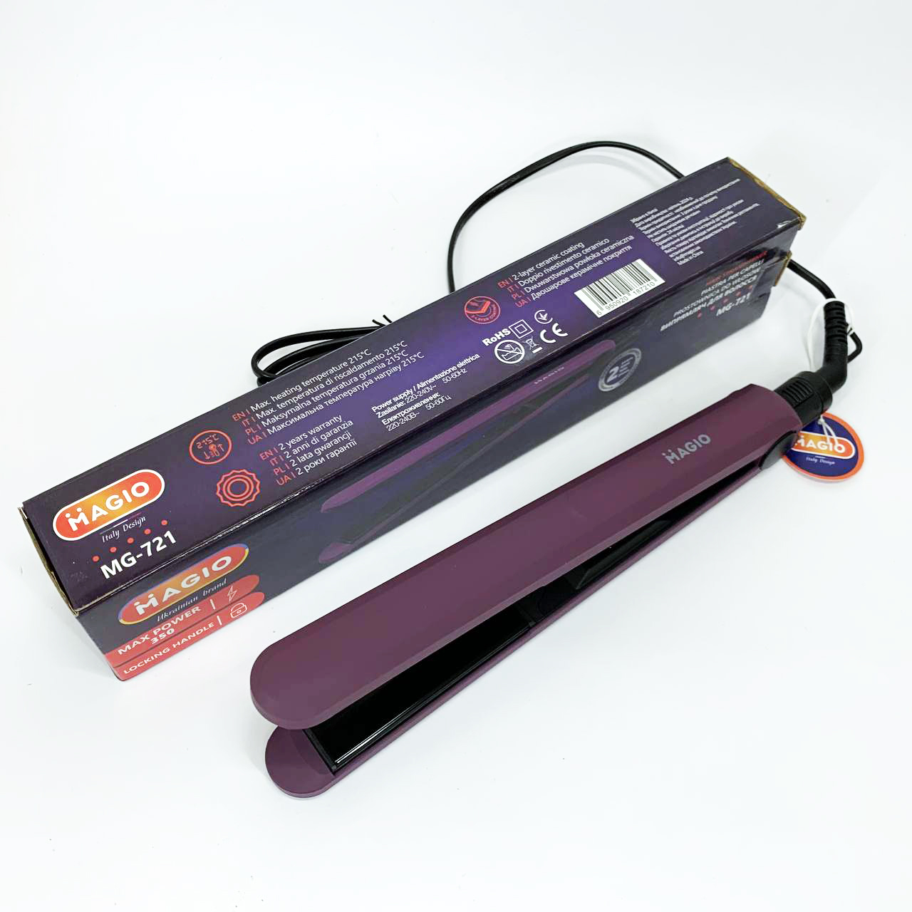 Випрямляч волосся MAGIO MG-721 — двошарова кераміка, швидке нагрівання — изображение 5