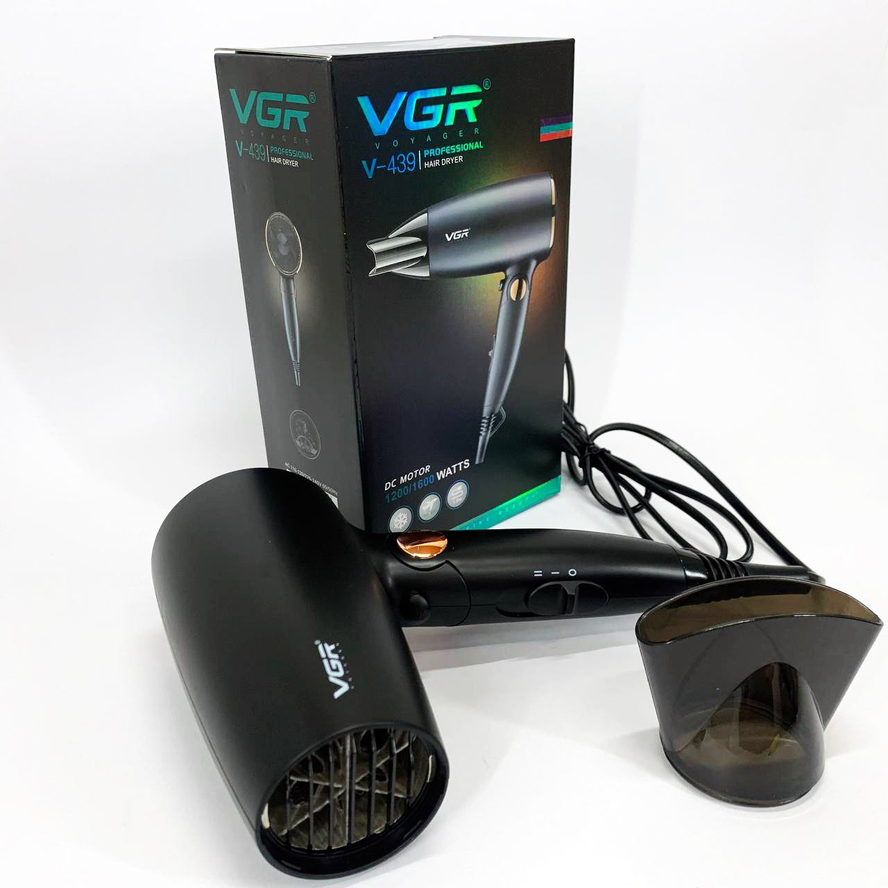 Професійний фен VGR V-439 — компактний, іонізація, 1200–1600 Вт — изображение 2