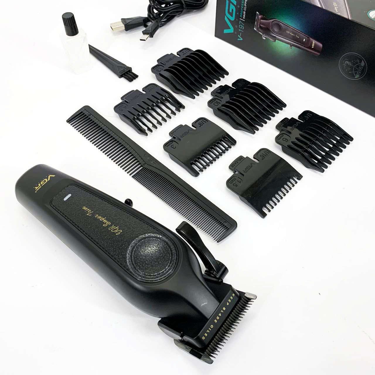 Акумуляторна машинка для стрижки VGR V-197 — до 200 хв автономної роботи, 7 Вт — изображение 12