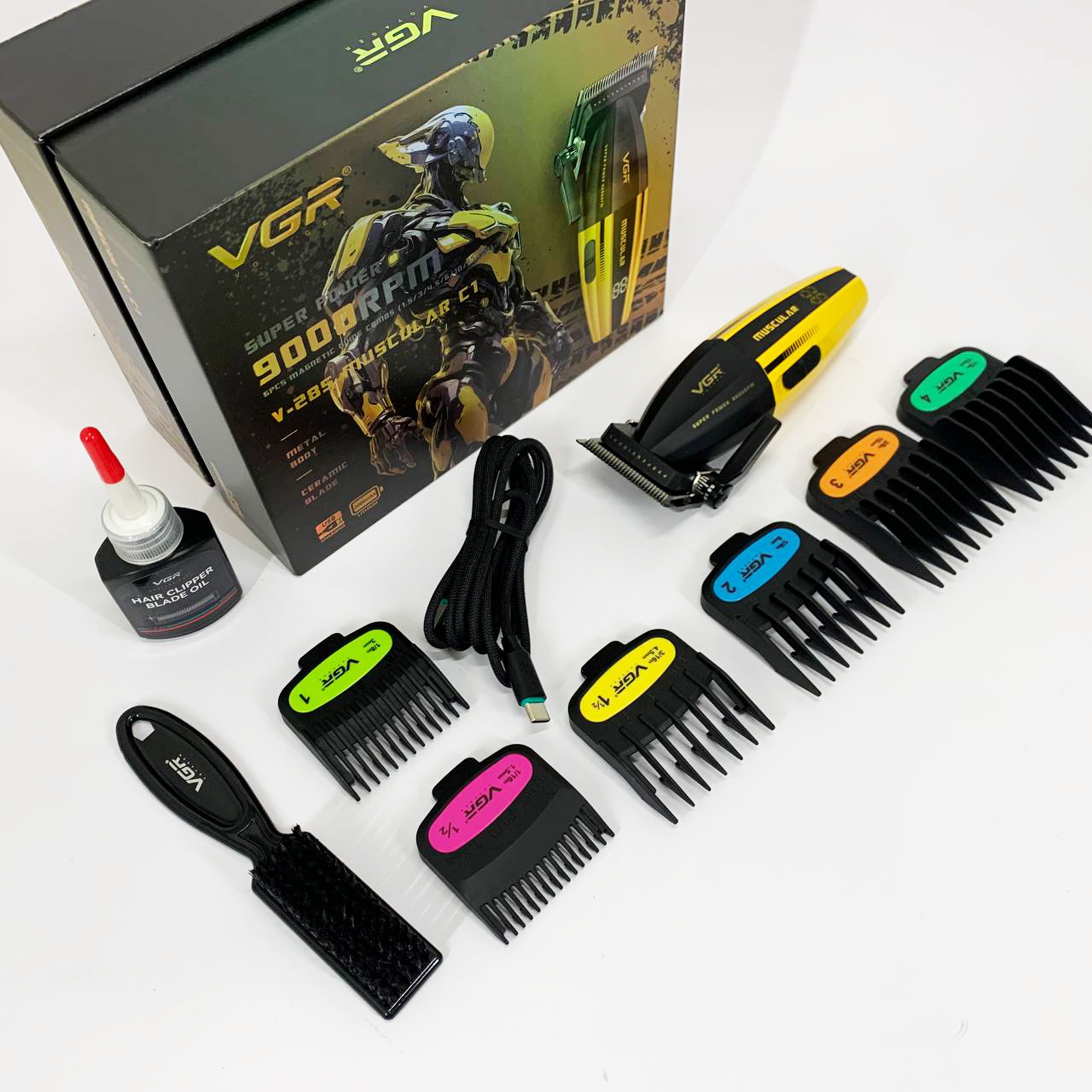 Машинка для стрижки VGR V-285 — акумуляторна, 9000 об/хв, до 150 хв роботи — изображение 6
