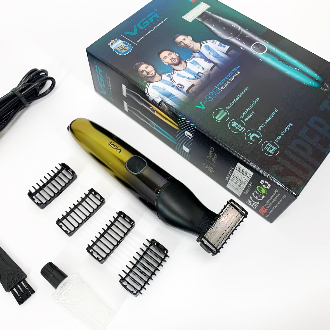 Бритва-триммер для стрижки бороди та вусів VGR V-339 GOLD — изображение 6