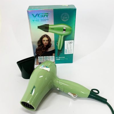 Дорожний фен VGR V-432 GREEN — компактний 1000 Вт з іонізацією