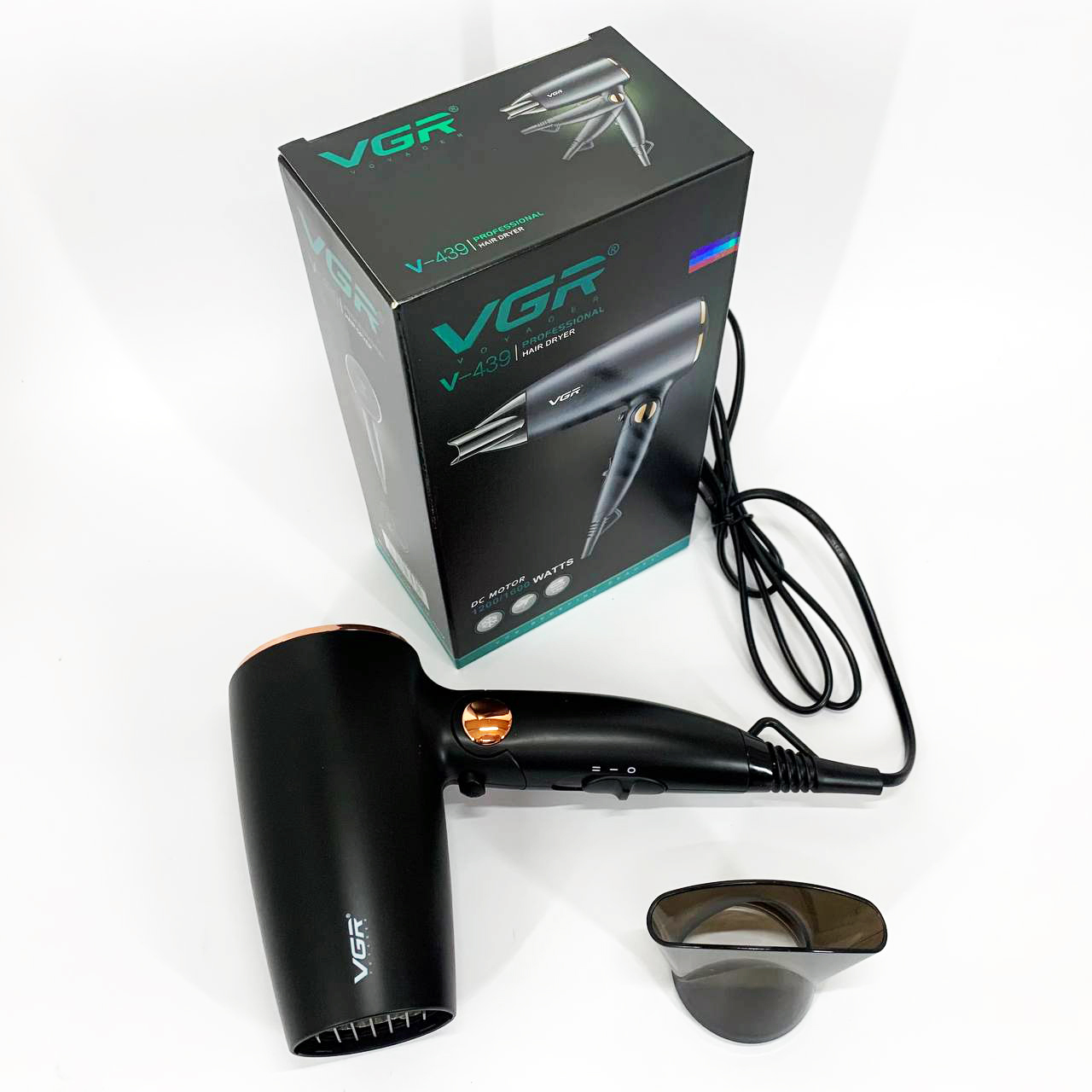 Професійний фен VGR V-439 — компактний, іонізація, 1200–1600 Вт — изображение 6
