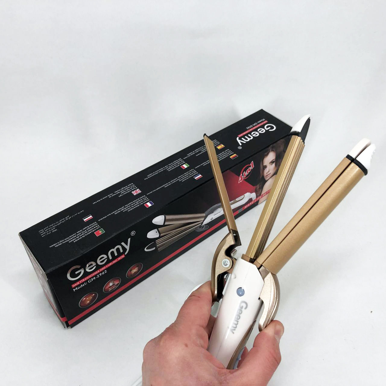 Випрямляч 4в1 GEMEI GM-2962 — плойка/гофре/200°C — изображение 9