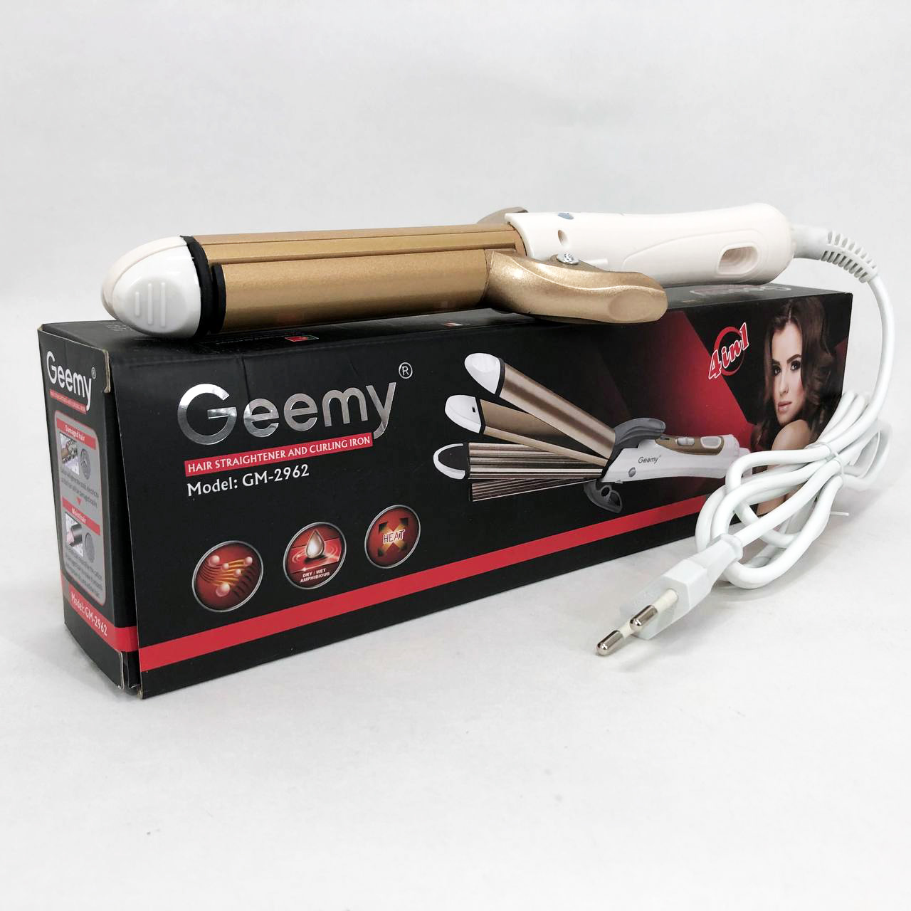 Випрямляч 4в1 GEMEI GM-2962 — плойка/гофре/200°C — изображение 8