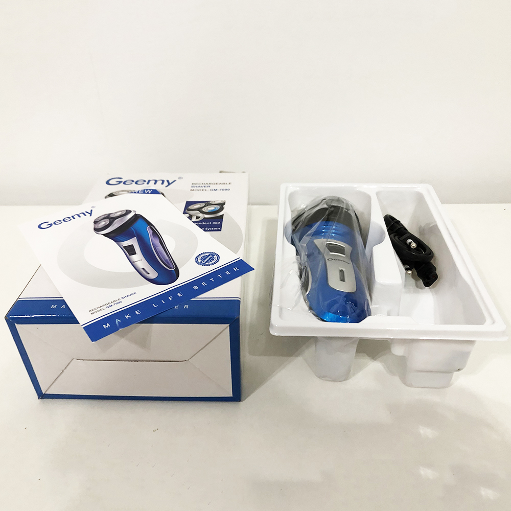 Електробритва GEEMY GM-7090 3 в 1 тример, бездротова електробритва, Тример для вусів. Колір: синій — изображение 16