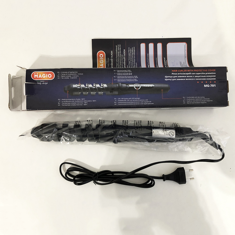 Плойка Magio MG-701 — 19 мм турмалиново-керамічна, швидкий нагрів 30 Вт — изображение 6