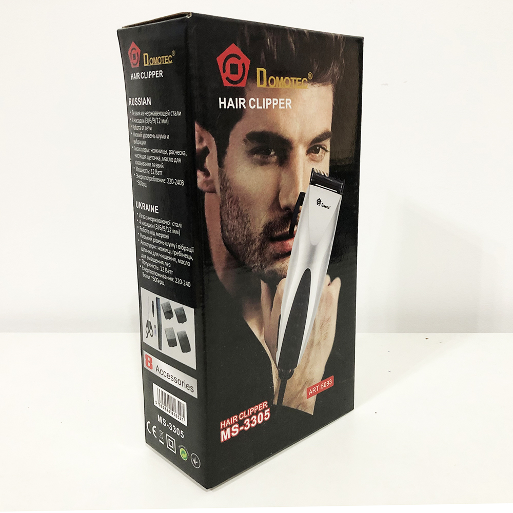 Машинка для стрижки DOMOTEC MS-3305 — професійна, 4 насадки 3–12 мм — изображение 15
