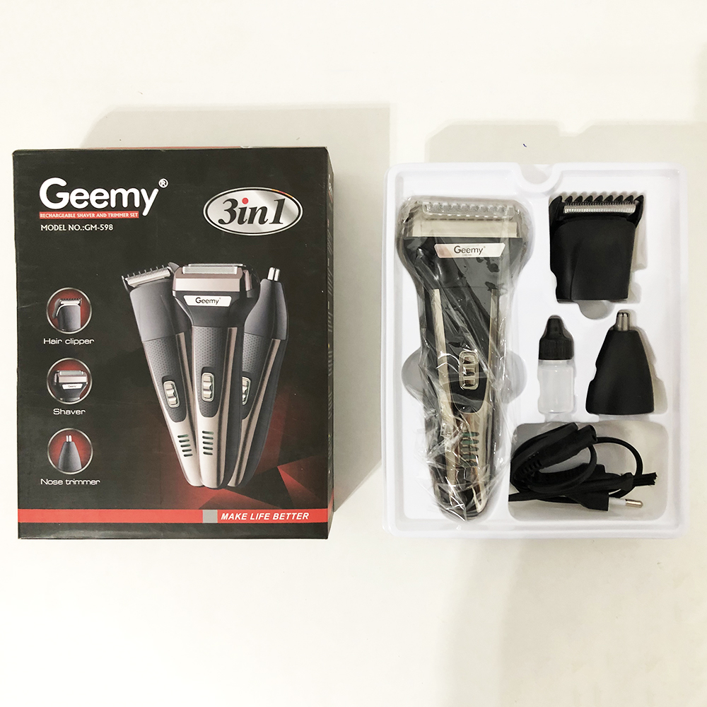 Тример універсальний GEMEI GM-598, бездротова електробритва, триммер для вусів. Колір: платиновий — изображение 17