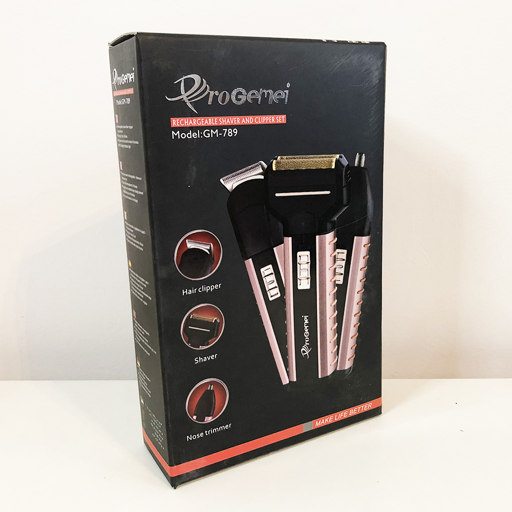 Електрична бритва Gemei GM-789, 3 насадки, Чоловіча електробритва для гоління бездротова електробритва — изображение 4