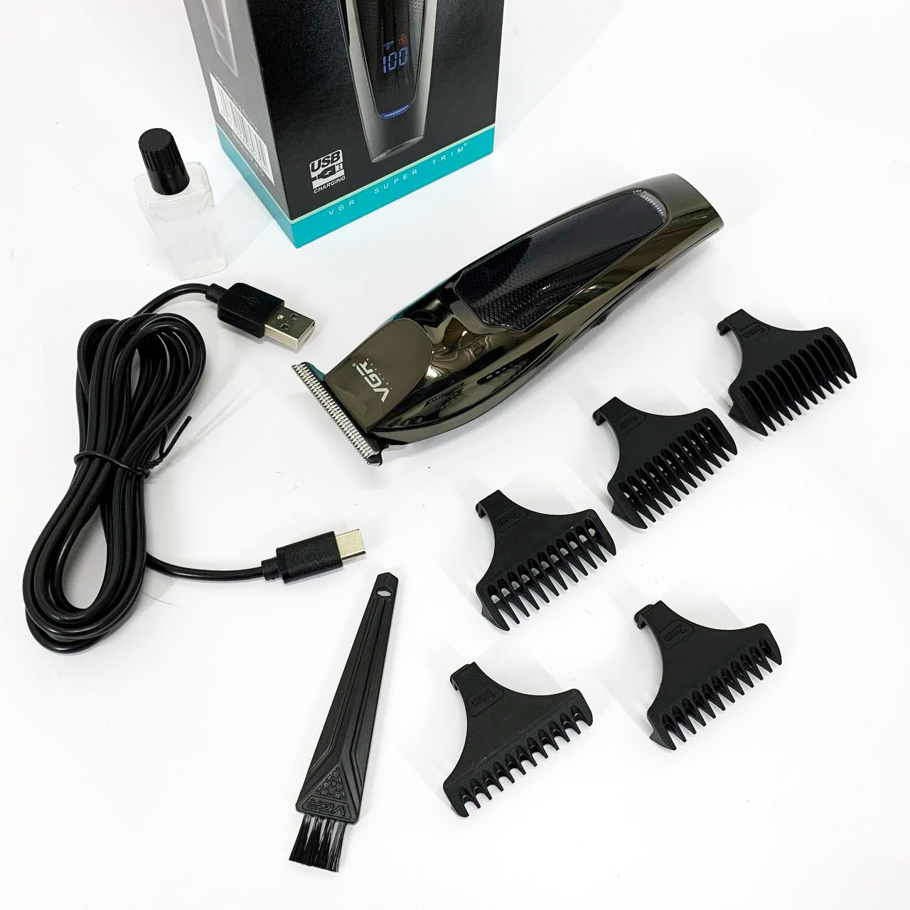 Машинка для стрижки VGR V-070 — акумуляторна з USB і LED-індикатором — изображение 8