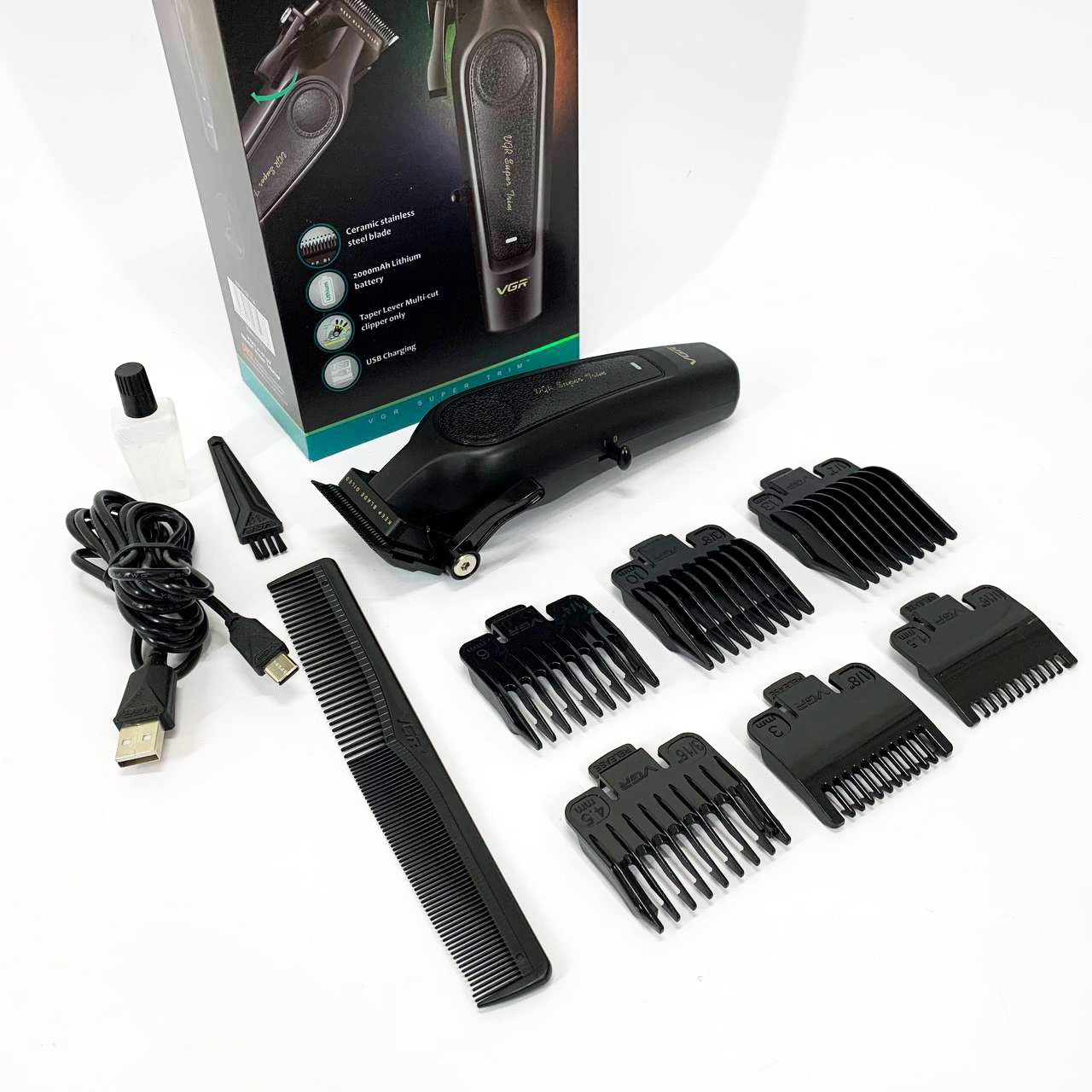 Акумуляторна машинка для стрижки VGR V-197 — до 200 хв автономної роботи, 7 Вт — изображение 3