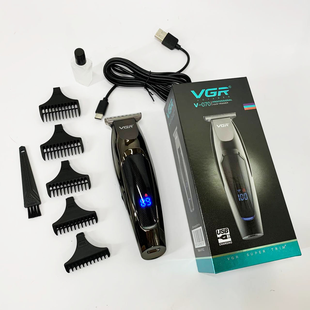 Машинка для стрижки VGR V-070 — акумуляторна з USB і LED-індикатором — изображение 13