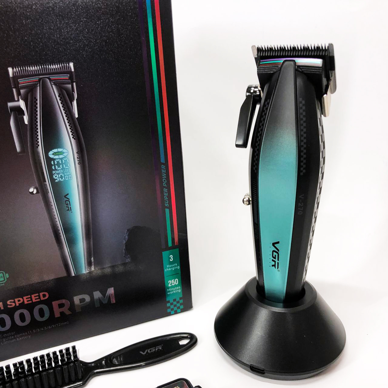 Машинка для стрижки VGR V-270 — до 250 хв автономії, DLC-лезвія — изображение 11