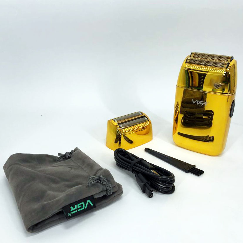 Професійний шейвер VGR V-399 GOLD, бездротова електробритва, бритва триммер для бороди — изображение 13