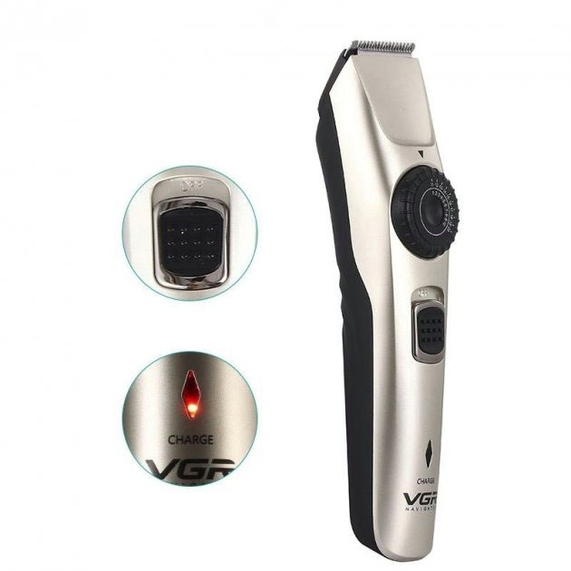 Машинка для стрижки волосся VGR V-031 — бездротова, 1–20 мм, 2 насадки — изображение 4