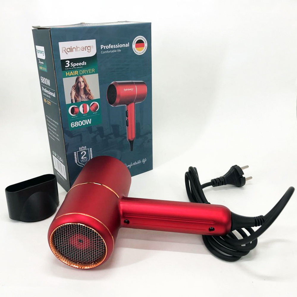 Фен Rainberg RB-2211 — потужний стайлер з насадкою-концентратором — изображение 2