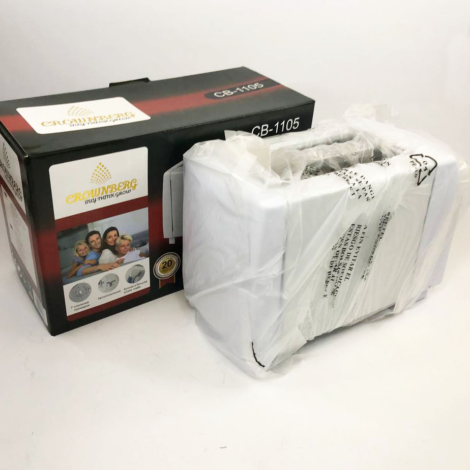 Тостер Crownberg CB-1105 з піддоном для крихт шість рівнів прожарювання, універсальний тостер кухонний — изображение 7